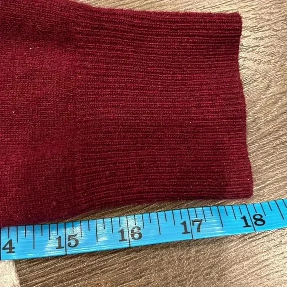 [XS]JCrew Cashmere Wool Blend Burgundy V Neck Button Sweater Cardigan-  NWOT - Picture 9 of 9
